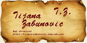 Tijana Zabunović vizit kartica